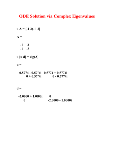 Solution via Complex Eigenvalues