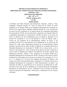 república bolivariana de venezuela ministerio del