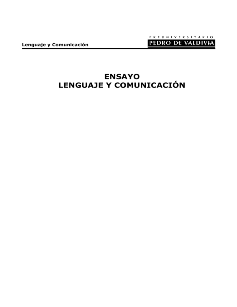 Ensayo Lenguaje Y Comunicación