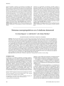 Síntomas neuropsiquiátricos en el síndrome demencial