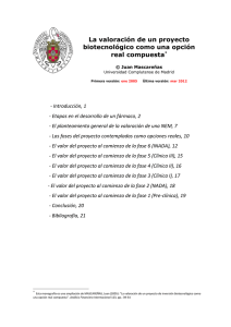 Valoración de biotecnología - Universidad Complutense de Madrid