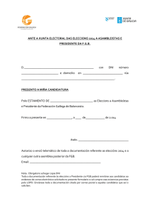 ANTE LA JUNTA ELECTORAL DE LAS ELECCIONES A