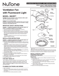 Ventilation Fan with Fluorescent Light