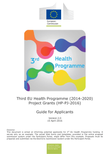 Third EU Health Programme (2014-2020) Project Grants (HP
