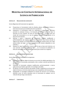 Contrato Internacional de Licencia de Fabricación
