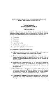 ley de ingresos del municipio de nanacamilpa de mariano arista