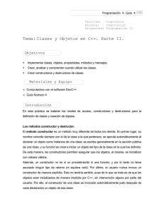 Tema: Clases y Objetos en C++. Parte II.