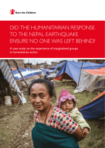 did the humanitarian response to the nepal earthquake ensure no