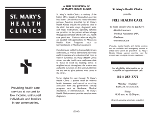 free health care - St. Mary`s Health Clinics