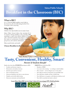 Breakfast in the Classroom (BIC) Tasty