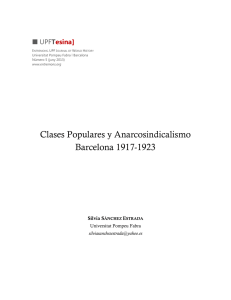 Clases Populares y Anarcosindicalismo Barcelona 1917-1923