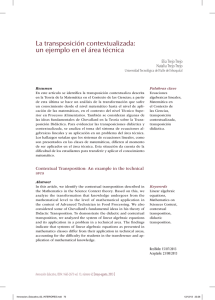 La transposición contextualizada: un ejemplo en el área técnica