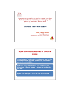 Special considerations in tropical areas