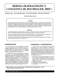 HERNIA DIAFRAGMATICA CONGENITA DE BOCHDALEK (HDC)