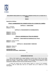 Reglamento Cronista Oficial de la Ciudad de La Bañeza
