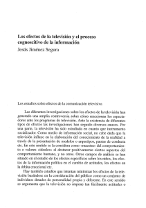 Los efectos de la televisión y el proceso cognoscitivo de la