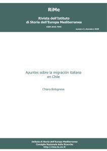 Apuntes sobre la migración italiana en Chile - RiMe