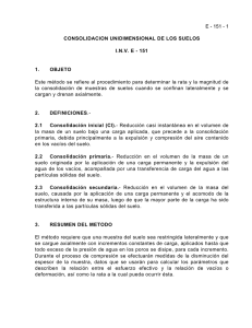 E - 151 - 1 CONSOLIDACION UNIDIMENSIONAL DE LOS SUELOS