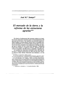 El mercado` de la tierra y la reforma de las estructuras agrarias**