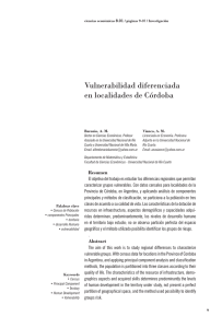 Vulnerabilidad diferenciada en localidades de Córdoba