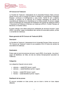 Concurs de Traducció - Universitat Pompeu Fabra