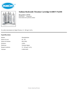 Sodium Hydroxide Titration Cartridge 0.1600 N NaOH
