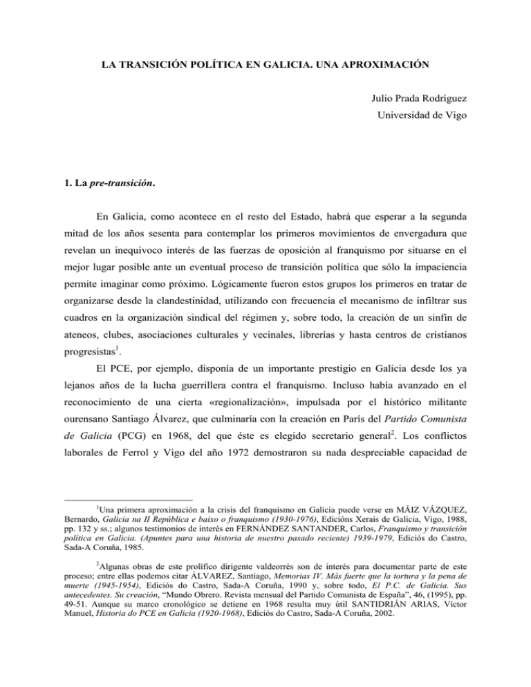 La Transici n Pol tica En Galicia Una Aproximaci n