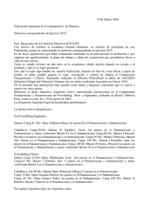 19 de Marzo 2016 Federación Argentina de Levantamientos de