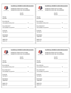 substitution of players substitucion de jugadores date fecha