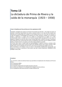 La dictadura de Primo de Rivera y el fin de la monarquía
