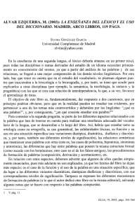 ALVAR EZQUERRA, M. (2003): LA ENSEÑANZA DEL LÉXICO Y EL