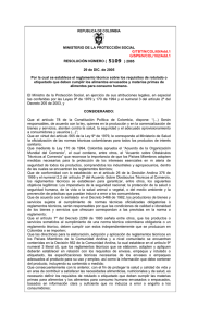 MINISTERIO DE LA PROTECCIÓN SOCIAL G/TBT/N/COL/69/Add.1