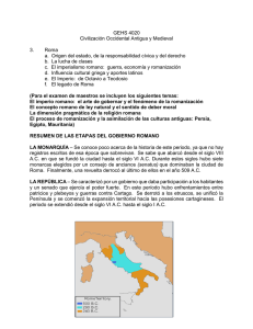 GEHS 4020 Civilización Occidental Antigua y Medieval 3. Roma a