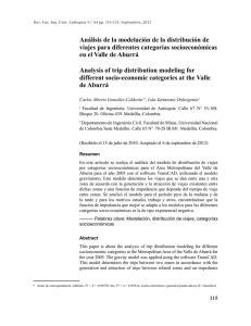 Análisis de la modelación de la distribución de viajes para