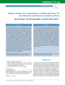 Modelo celular de la hemostasia y utilidad del factor VII