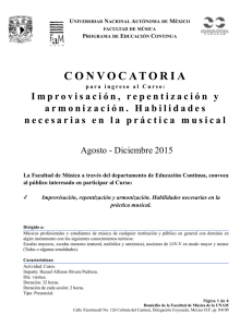 Convocatoria improvisación - Facultad de Música FaM