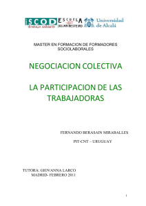 negociacion colectiva la participacion de las trabajadoras