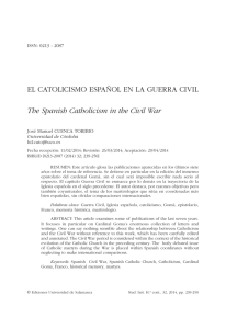 El catolicismo español en la Guerra Civil = The Spanish