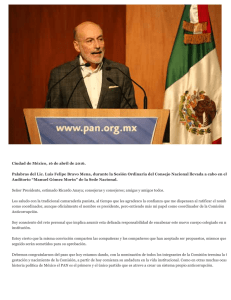 Ciudad de México, 16 de abril de 2016. Palabras del Lic. Luis Felipe