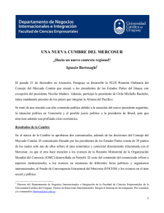 una nueva cumbre del mercosur - Universidad Católica del Uruguay