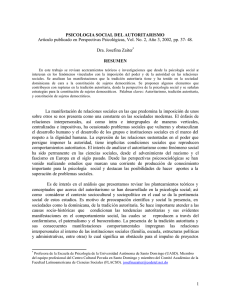 Zaiter, PSICOLOGIA SOCIAL DEL AUTORITARISMO