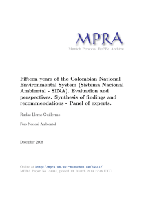 Fifteen years of the Colombian National Environmental System