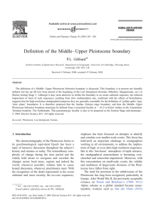 Definition of the Middle–Upper Pleistocene boundary