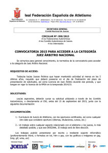 convocatoria 2015 para acceder a la categoría juez árbitro nacional