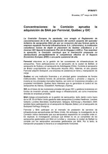 la Comisión aprueba la adquisición de BAA por Ferrovial
