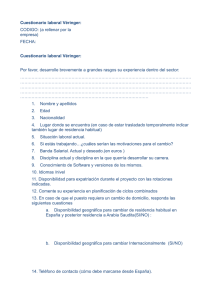 Cuestionario laboral Véringer: CODIGO: (a rellenar por la empresa