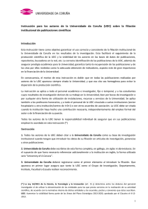 Instrucción para los autores de la Universidade da Coruña (UDC