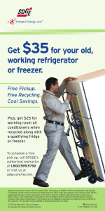 Get $35for your old, working refrigerator or freezer.