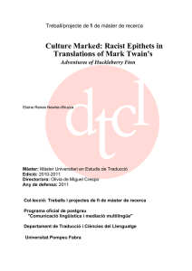 Culture Marked: Racist Epithets in Translations of - e