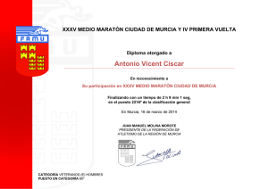 Antonio Vicent Ciscar - Federación de Atletismo de la Región de